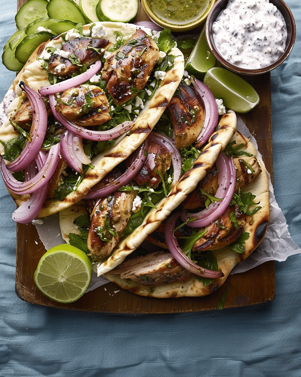 Greek Chicken Stuffed Pitas