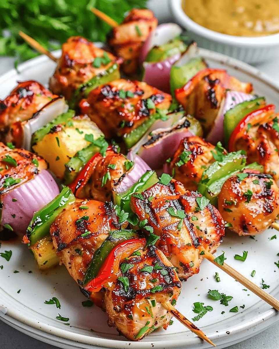 Grilled Pineapple Chicken Kebabs