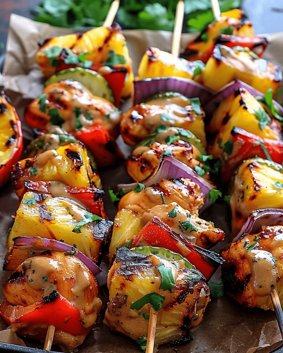 Grilled Pineapple Chicken Kebabs