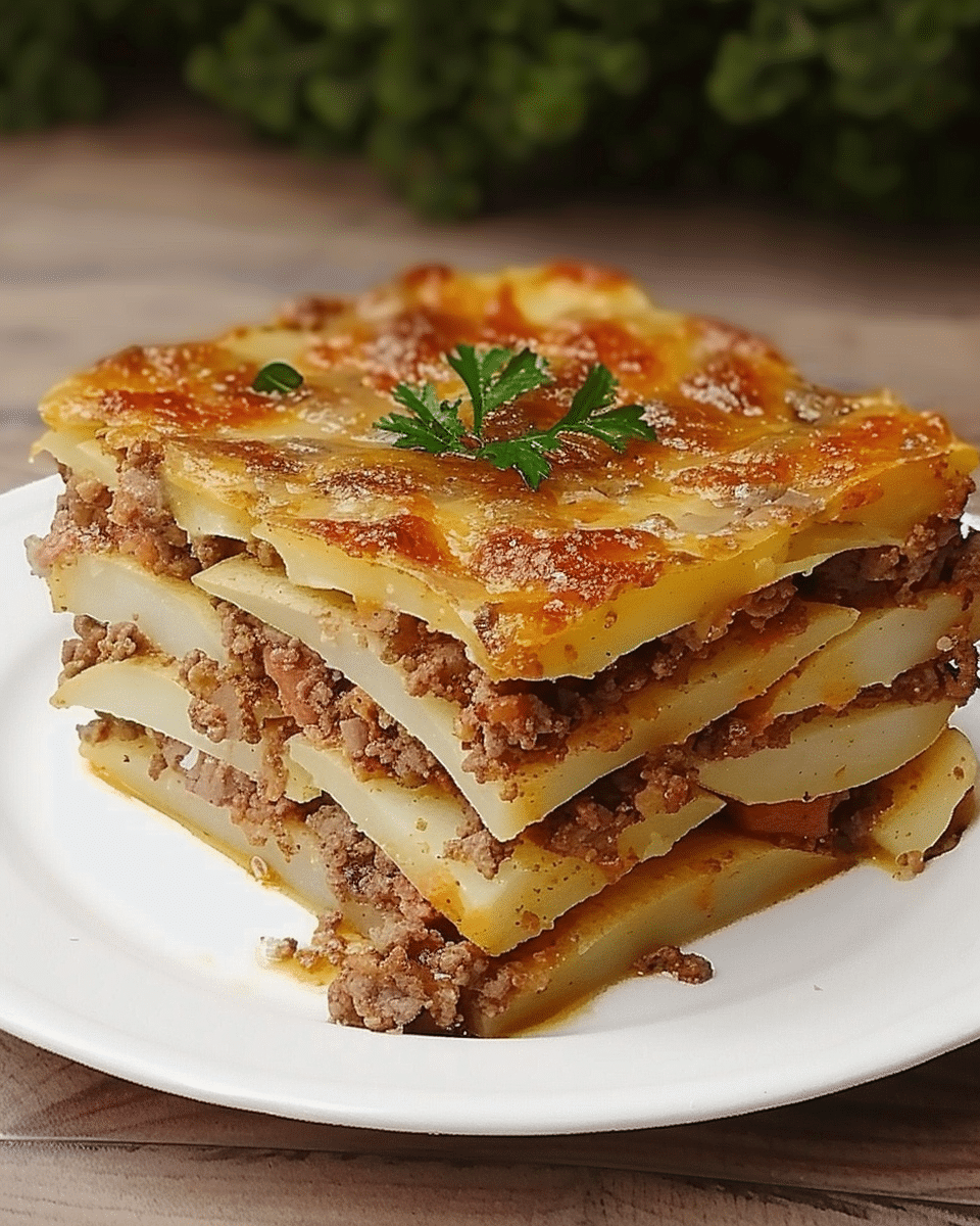 Ground Beef & Potato Layered Casserole