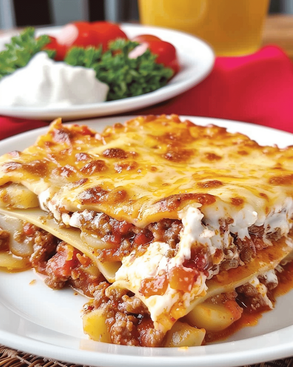 Ground Beef & Potato Layered Casserole