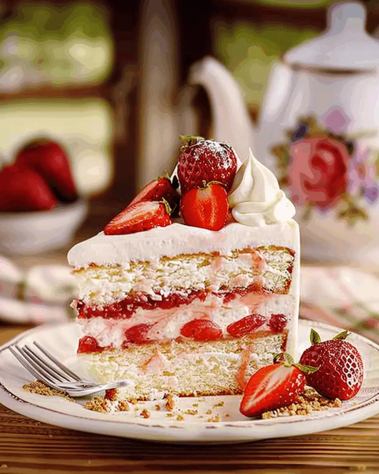 Heavenly Strawberry Cloud Cake