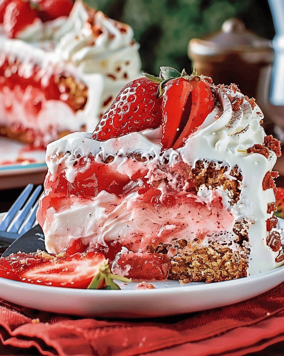 Heavenly Strawberry Cloud Cake