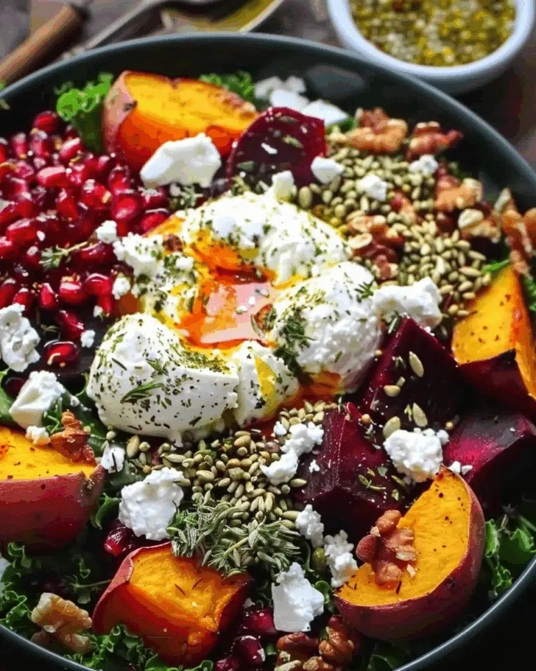 Holiday Roasted Beet and Sweet Potato Burrata Salad