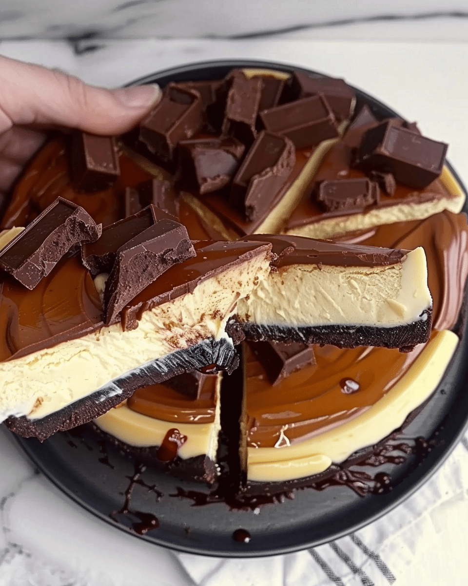 Homemade No-Bake Twix Cheesecake