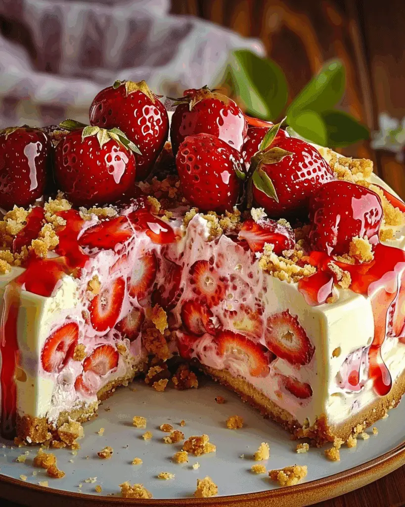 Homemade Strawberry Shortcake Cheesecake