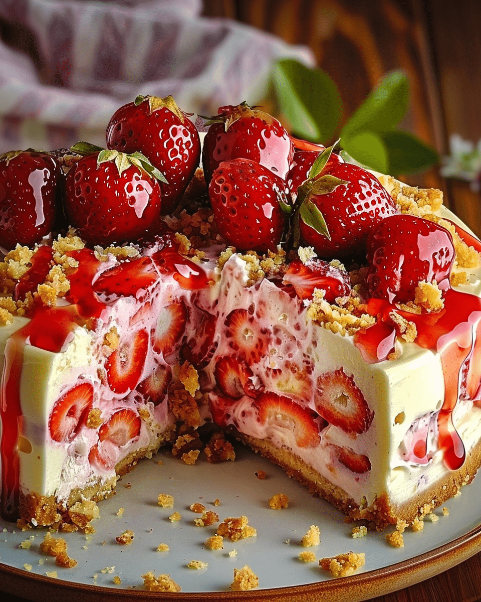 Homemade Strawberry Shortcake Cheesecake