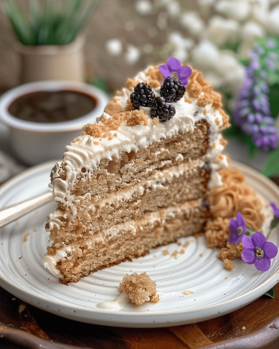 Honey Cake with Dark Cream
