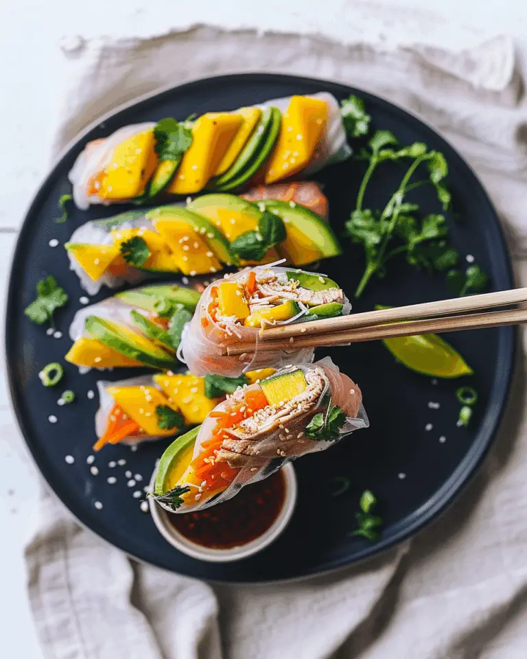 Mango Chicken Rice Paper Rolls
