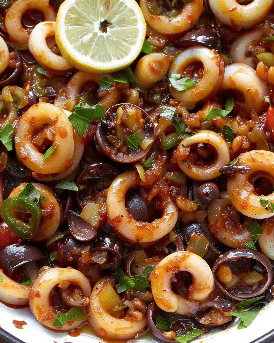 Mediterranean Garlic & Lemon Calamari Skillet