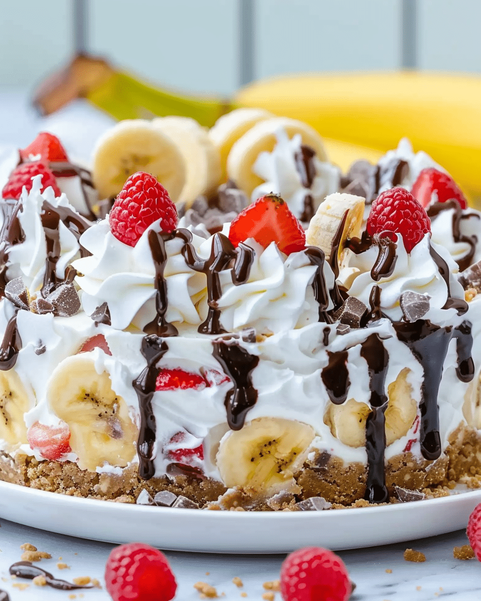 No-Bake Banana Split Cheesecake