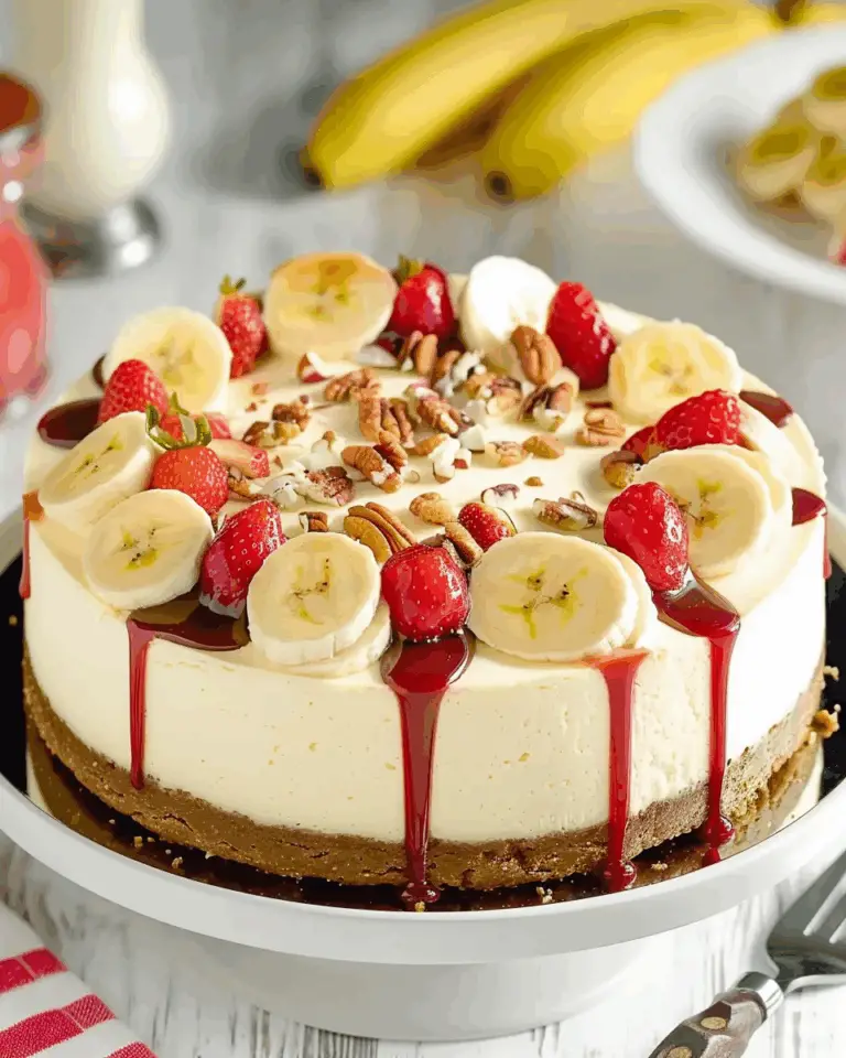 No-Bake Banana Split Cheesecake