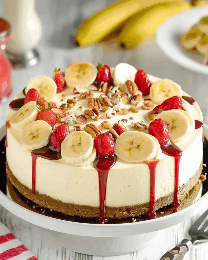 No-Bake Banana Split Cheesecake