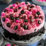 Pink M&M Snickers Cheesecake