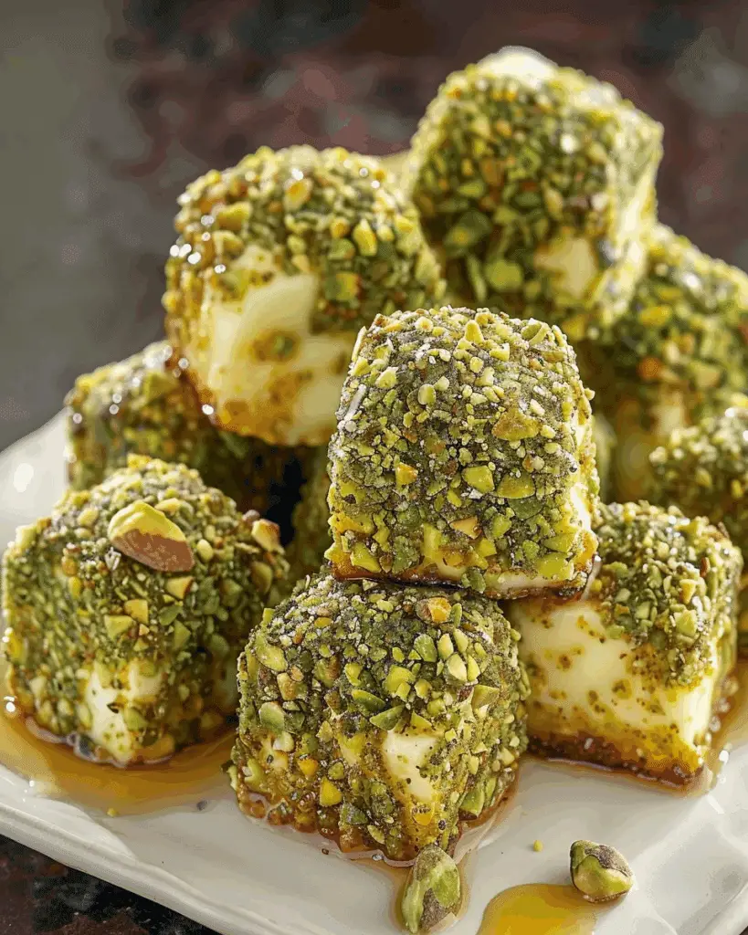 Pistachio-Crusted Brie Bites