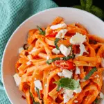 Roasted Red Pepper Goat Cheese Pasta