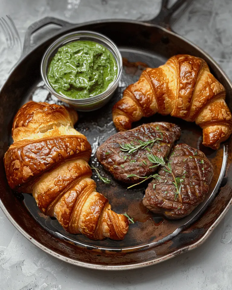 Salisbury Steak Dinner with Honey Butter Croissants