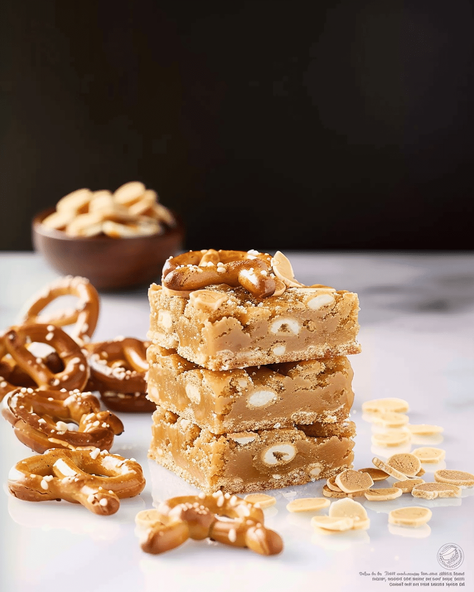 Salted Caramel Pretzel Blondies