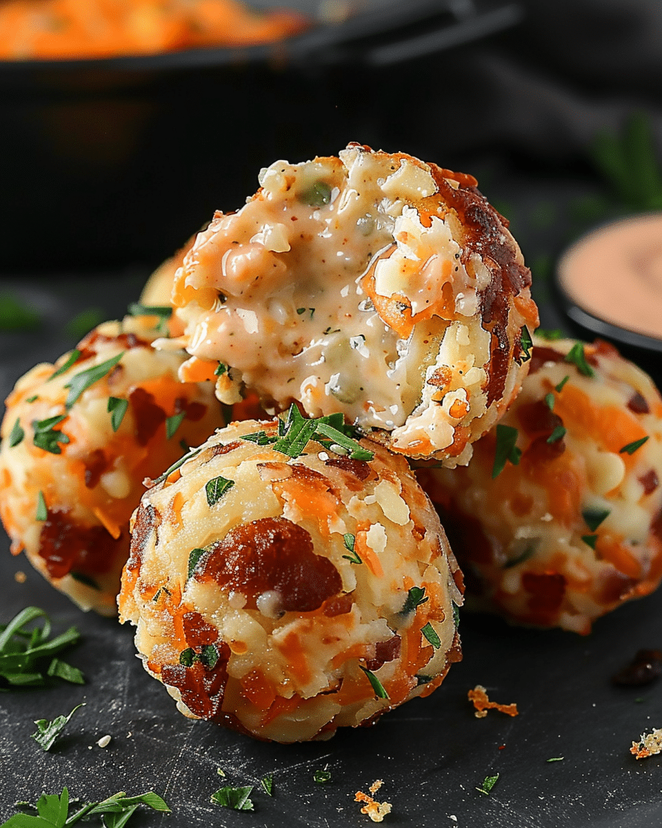 Reuben Balls with Spicy Thousand Island Dipping Sauce
