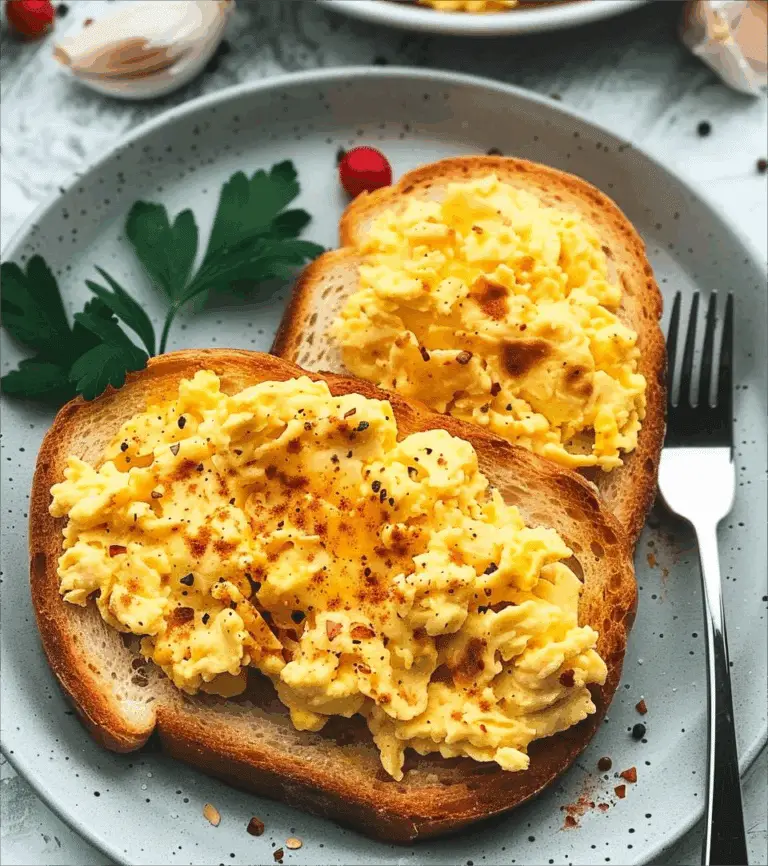 Scrambled Eggs with Garlic Toast