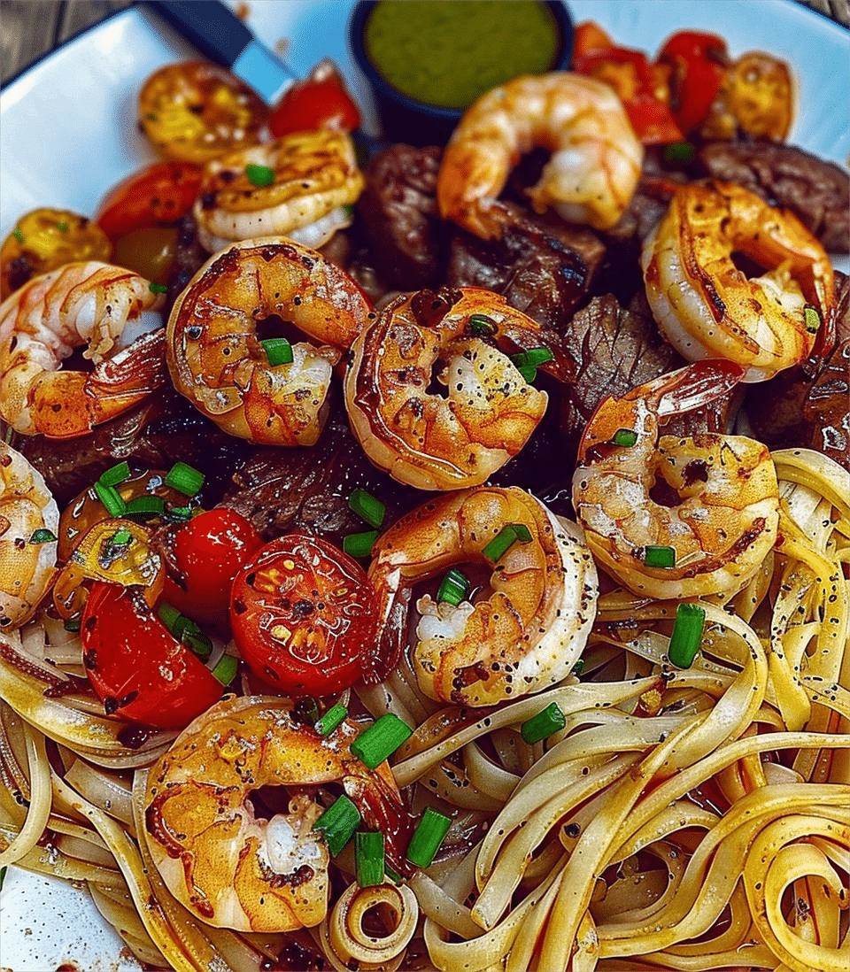 Shrimp and Steak Noodles