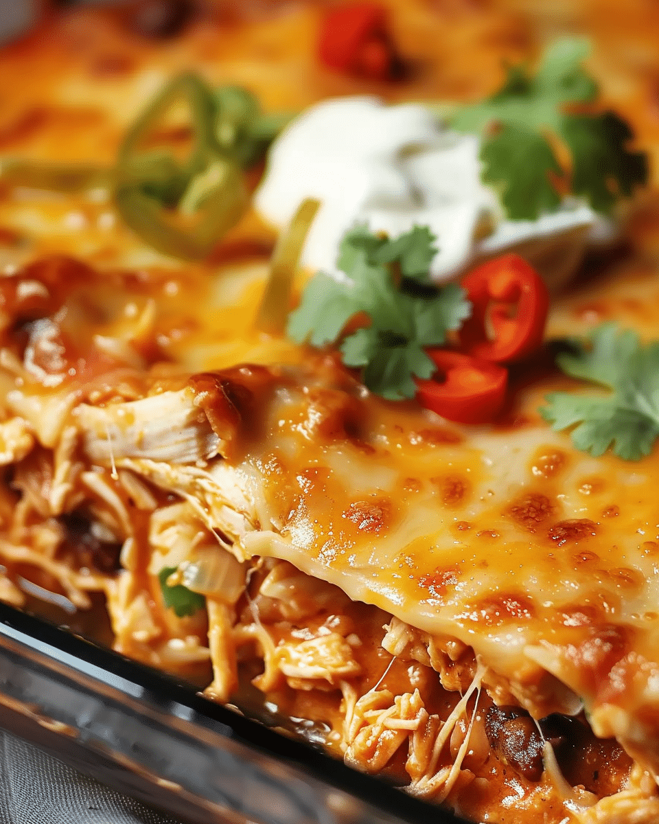 Sour Cream Chicken Enchilada Casserole