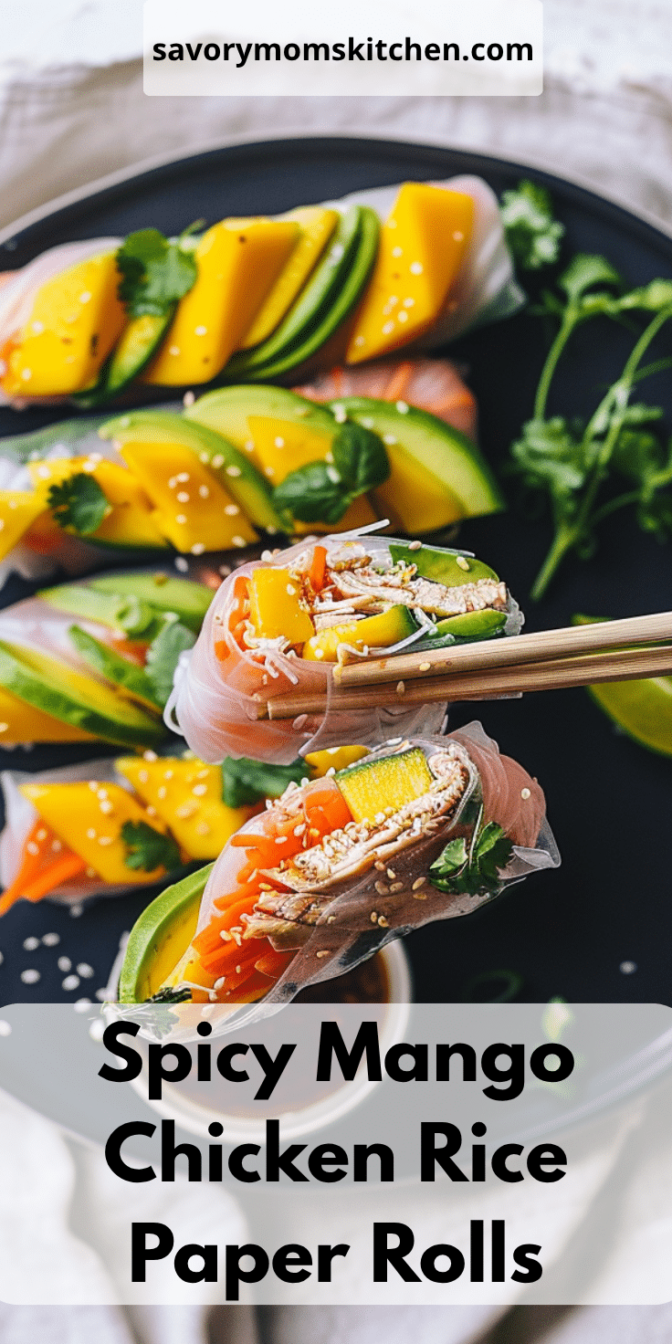 Mango Chicken Rice Paper Rolls | Savory Mom Kitchen