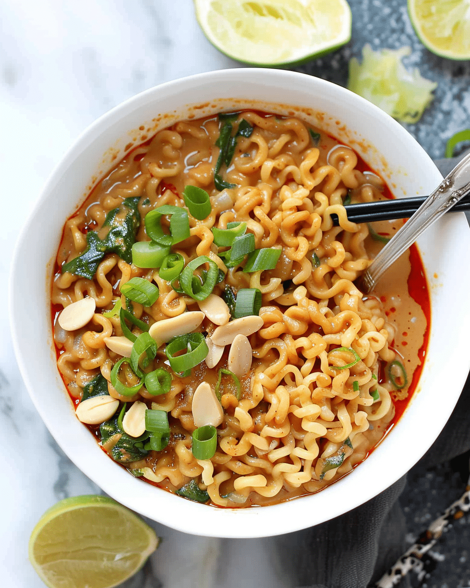 Spicy Peanut Butter Ramen Noodles