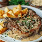 Steak with Garlic Cream Sauce
