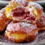 Strawberry Cheesecake Stuffed Donuts