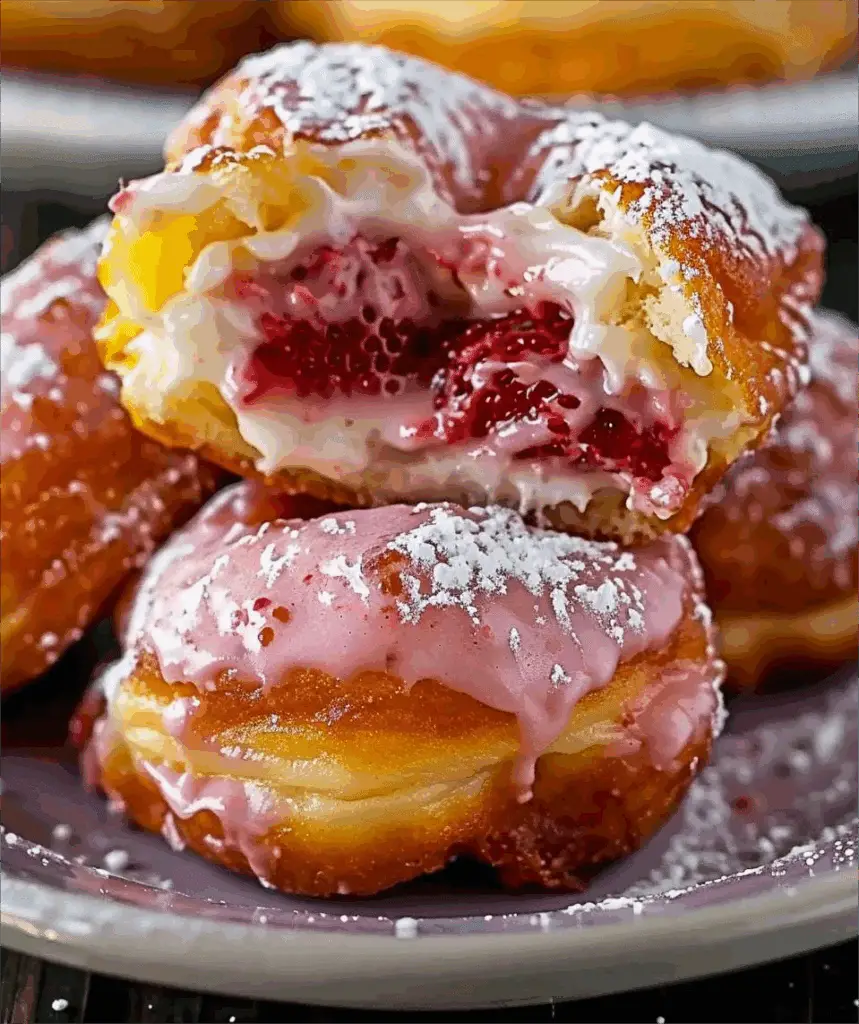 Strawberry Cheesecake Stuffed Donuts