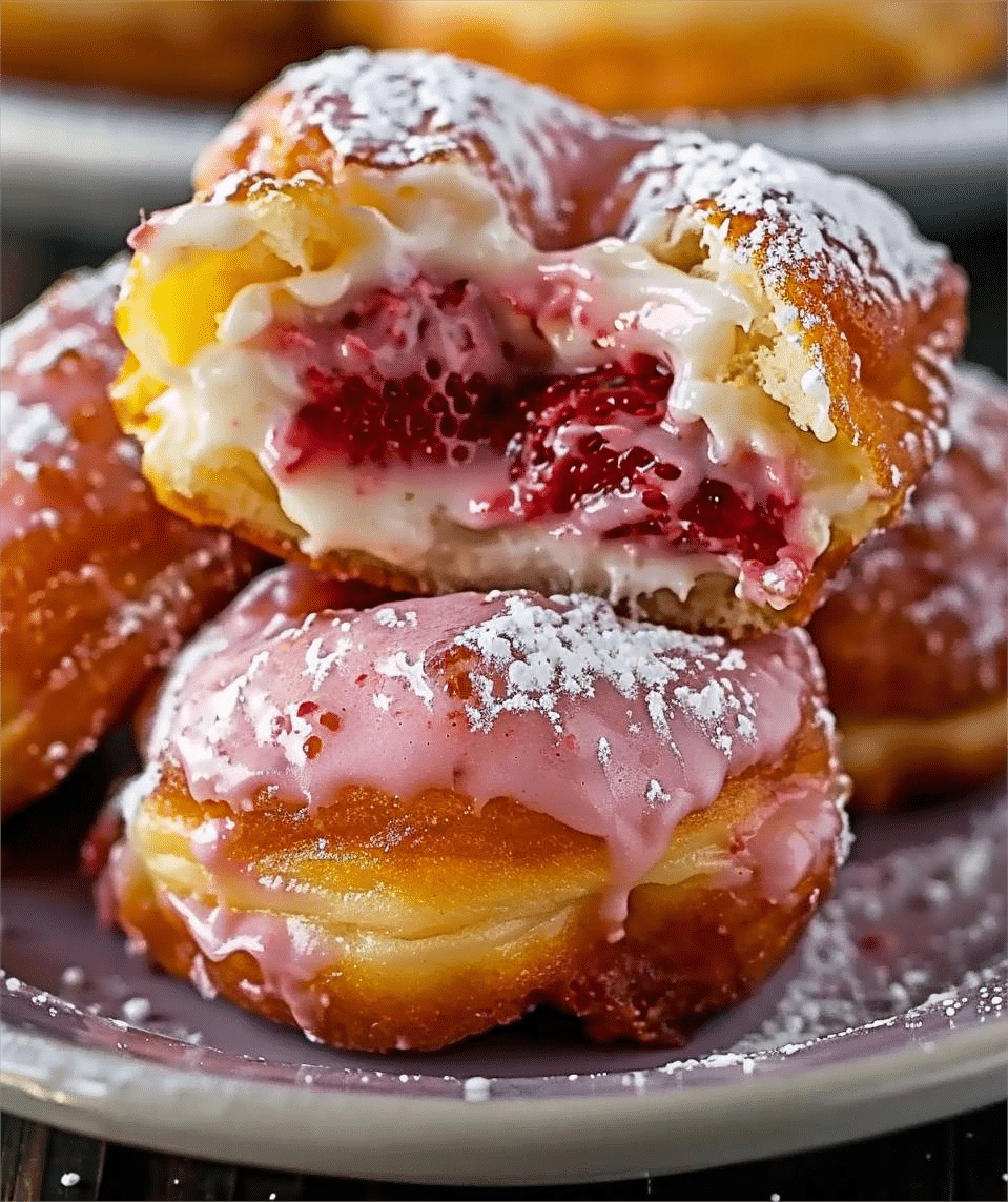 Strawberry Cheesecake Stuffed Donuts