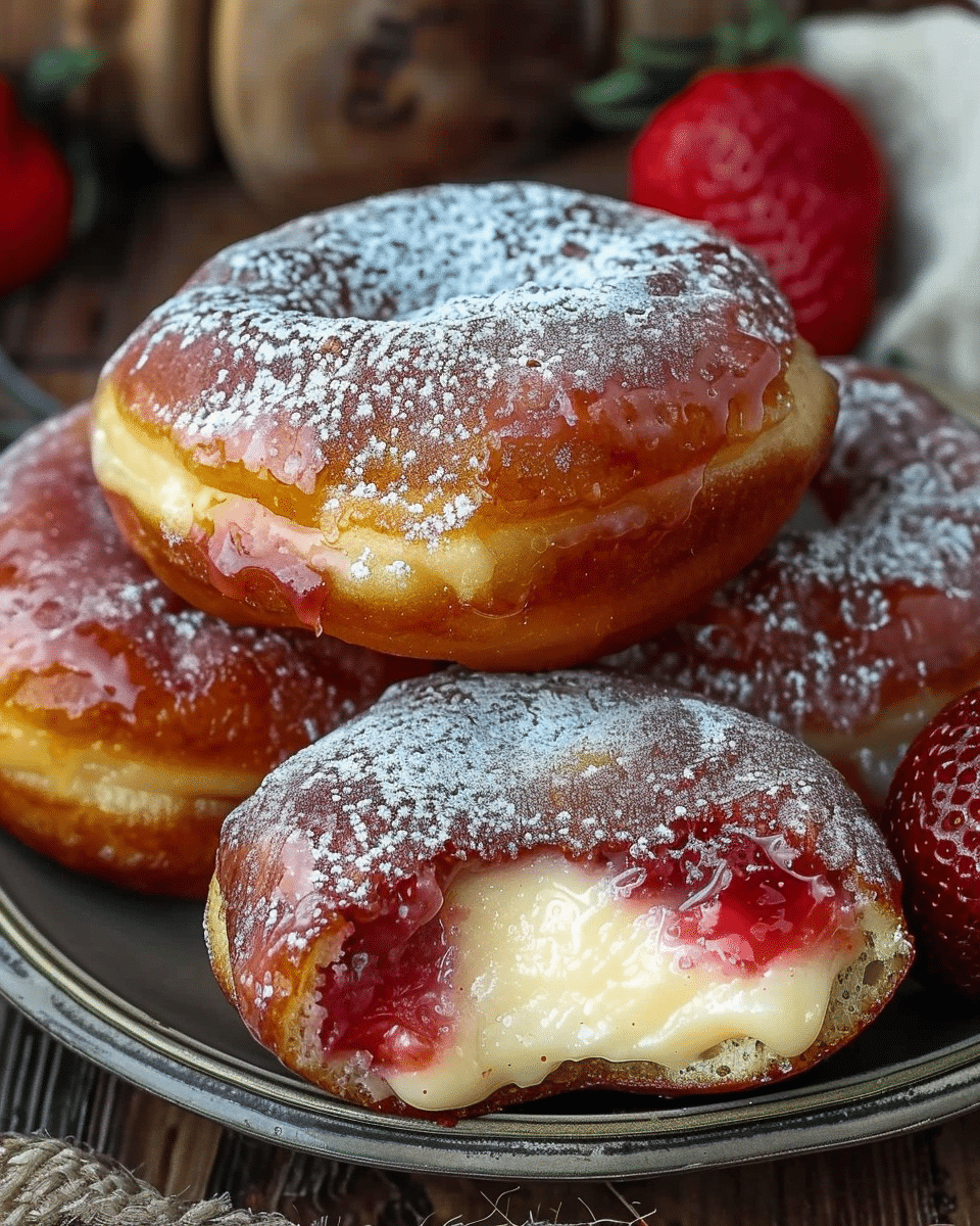 Strawberry Cheesecake Stuffed Donuts