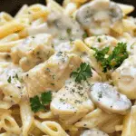 Tender Chicken & Mushrooms in a Creamy Pasta Sauce