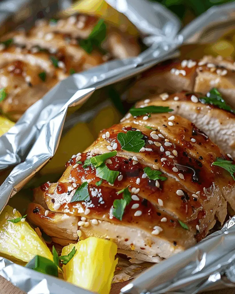 Teriyaki Chicken and Pineapple Foil Packets
