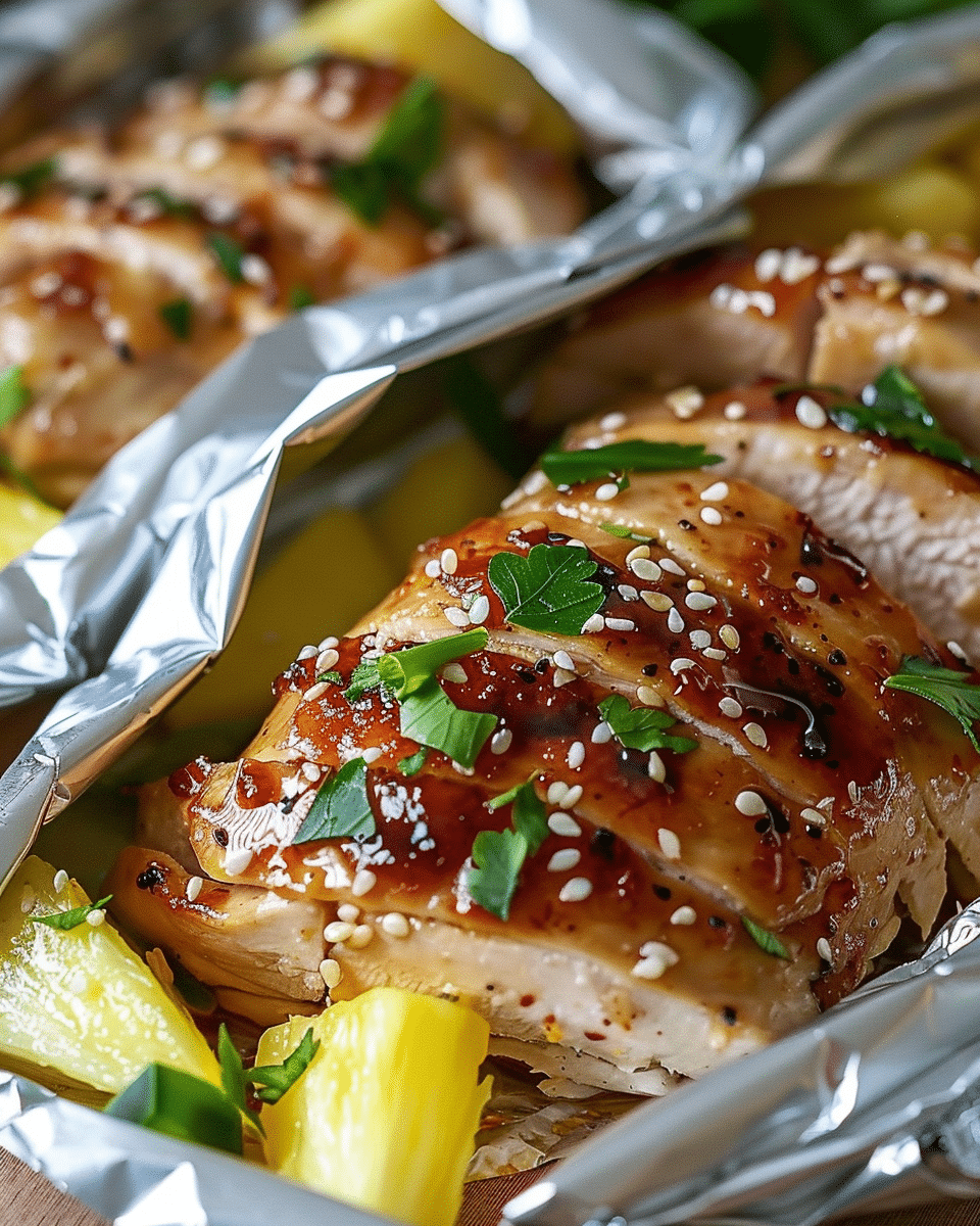 Teriyaki Chicken and Pineapple Foil Packets