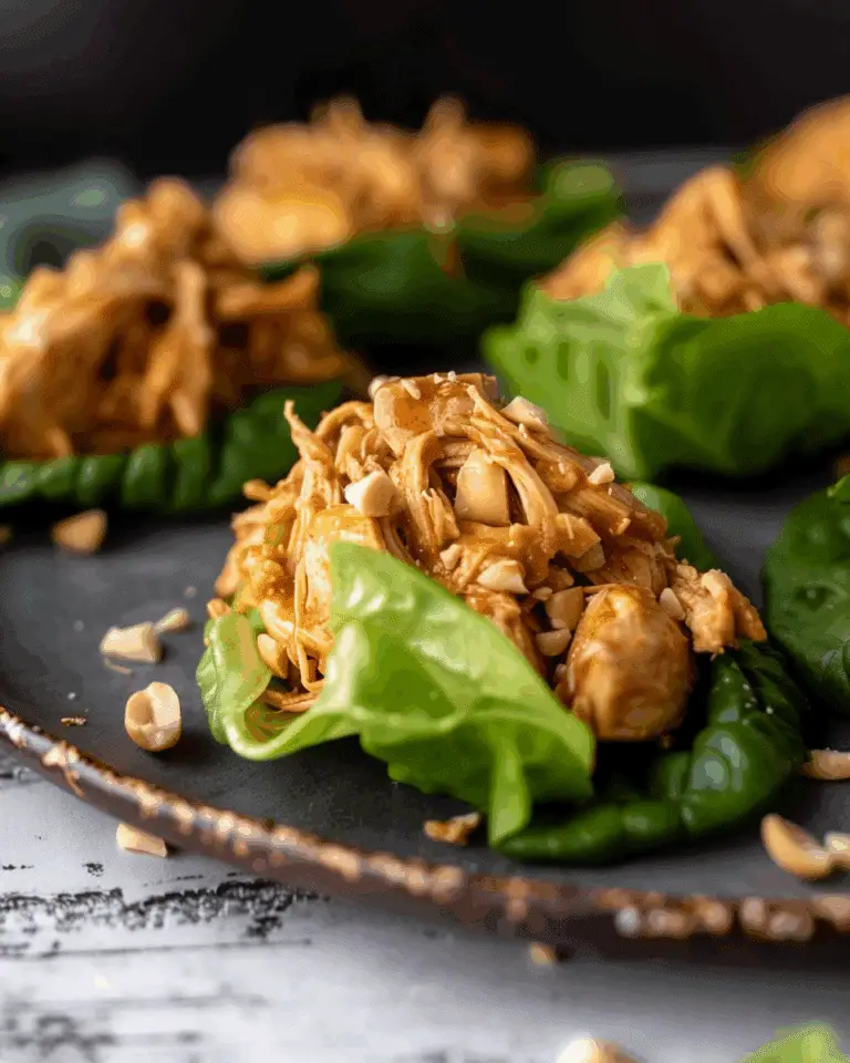 Thai Peanut Chicken Lettuce Wraps
