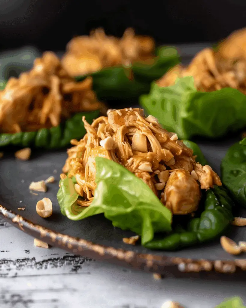 Thai Peanut Chicken Lettuce Wraps