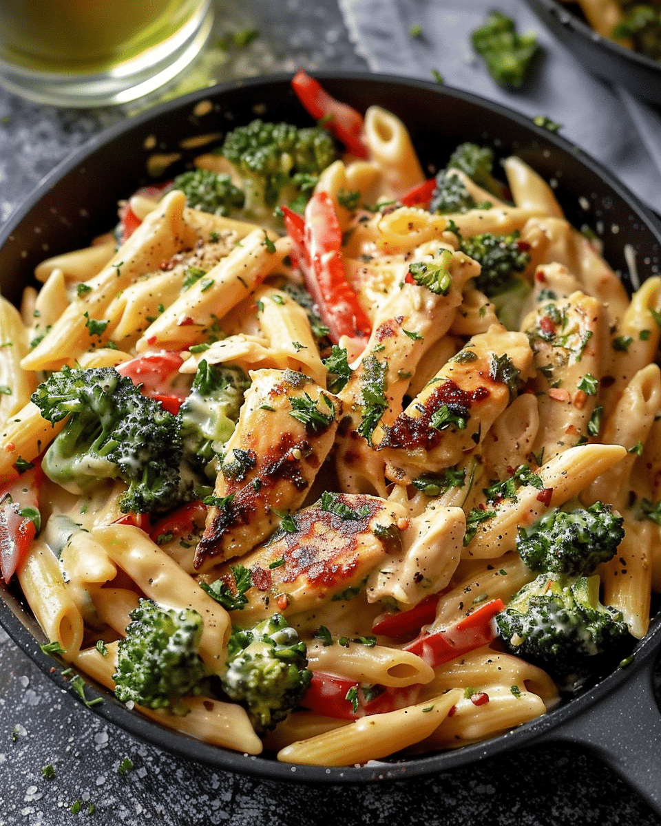 Ultimate Creamy Chicken Penne with Broccoli & Red Peppers