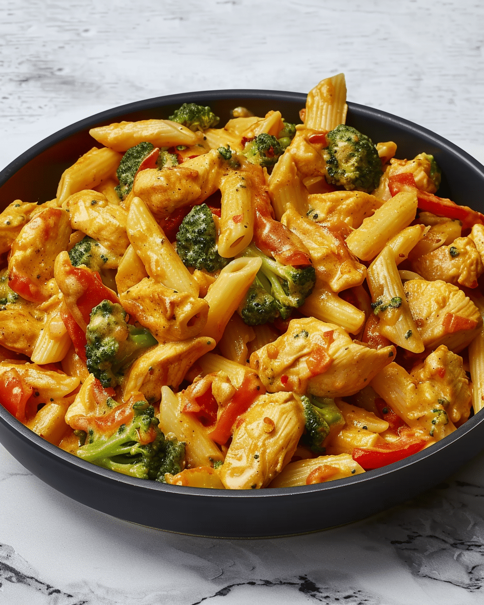 Ultimate Creamy Chicken Penne with Broccoli & Red Peppers