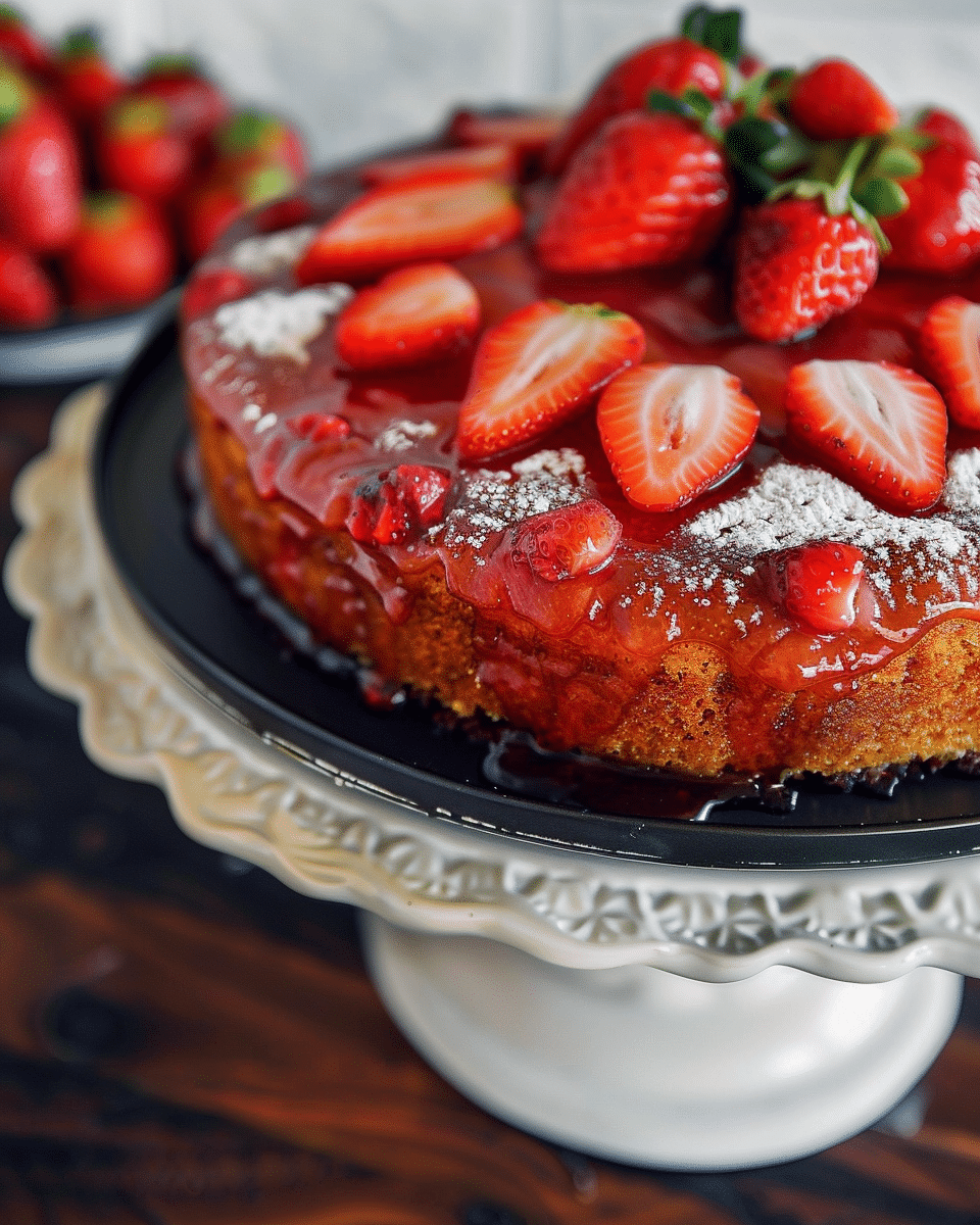 Upside-Down Strawberry Cake