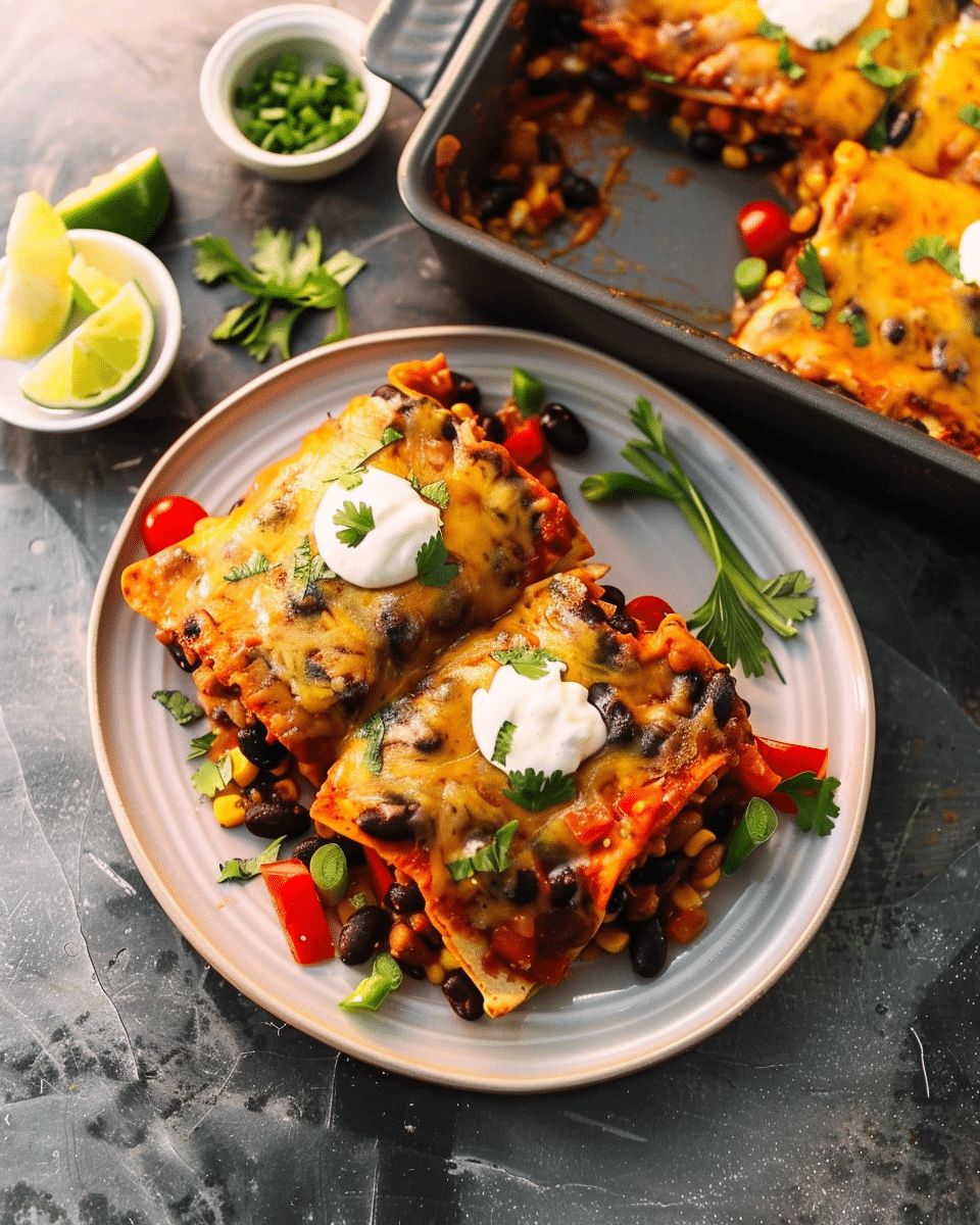 Sweet Potato & Black Bean Enchilada Bake