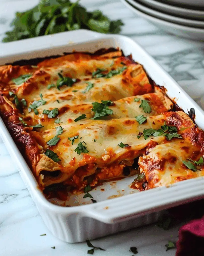 Sweet Potato & Black Bean Enchilada Bake