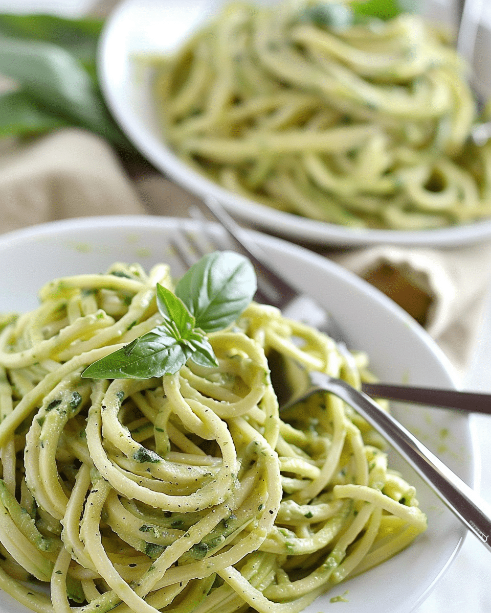 Zucchini Noodles with Creamy Avocado Pesto