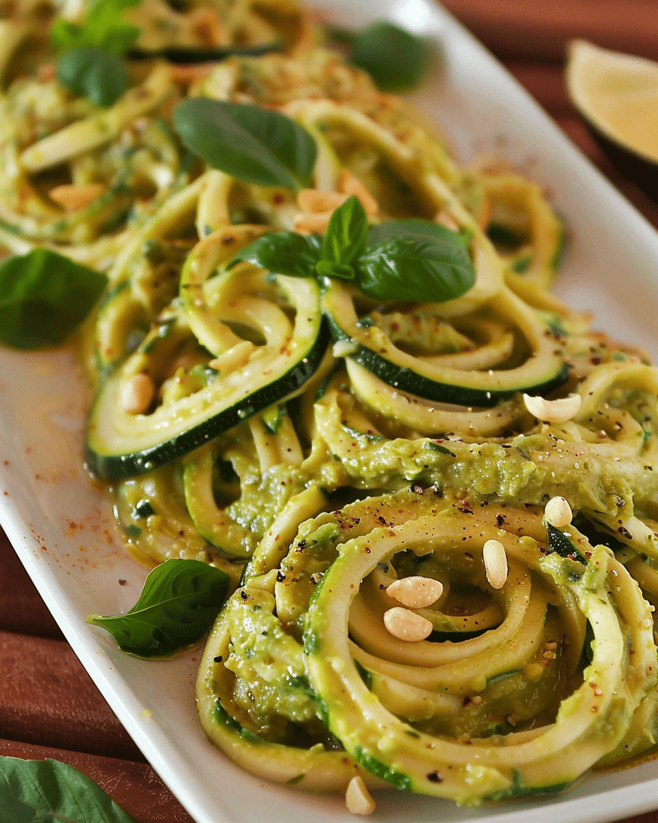 Zucchini Noodles with Creamy Avocado Pesto