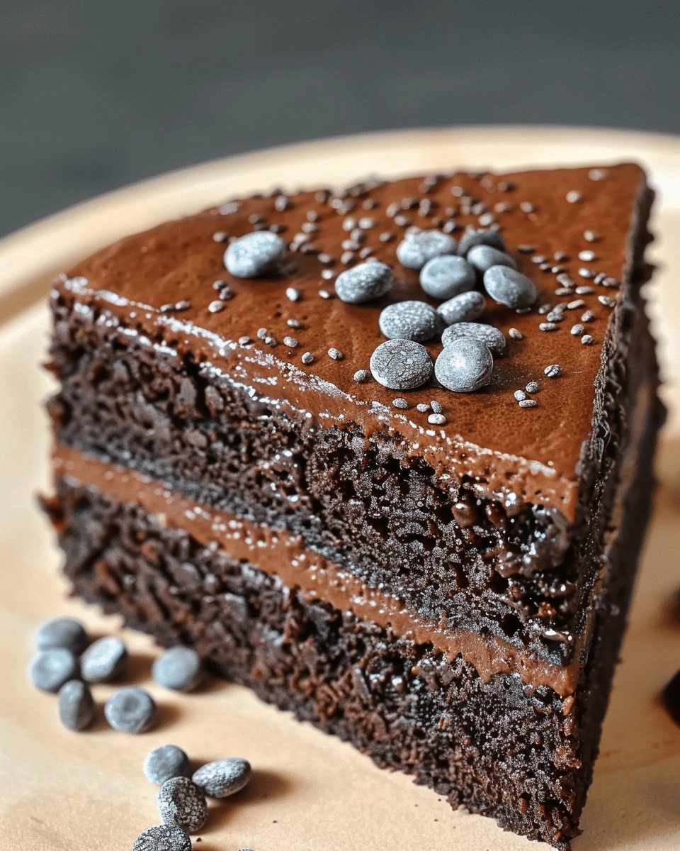 Flourless Black Cocoa and Chia Greek Yogurt Cake