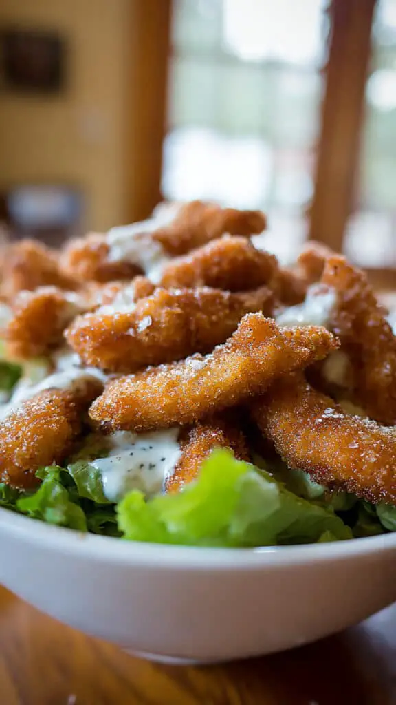 Air-Fryer Crispy Chicken Strip Salad