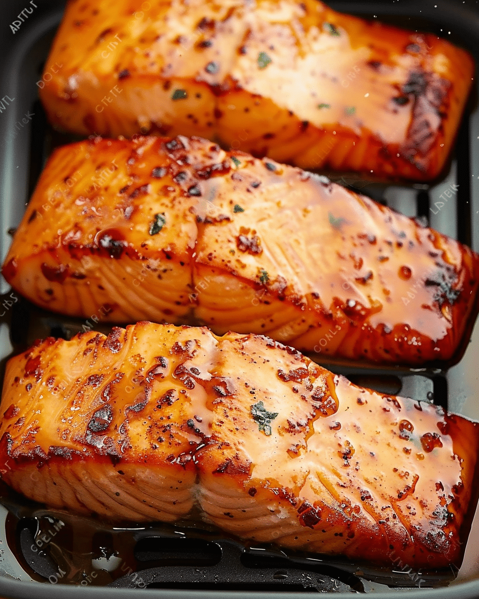 Air Fryer Date Glazed Salmon