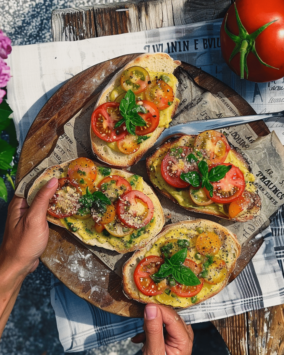 Burnt Aubergine, Tahini, and Tomato Flatbread