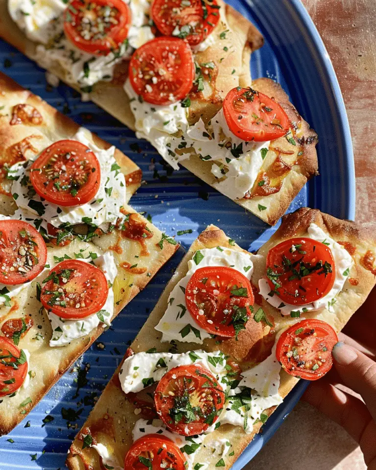 Burnt Aubergine, Tahini, and Tomato Flatbread